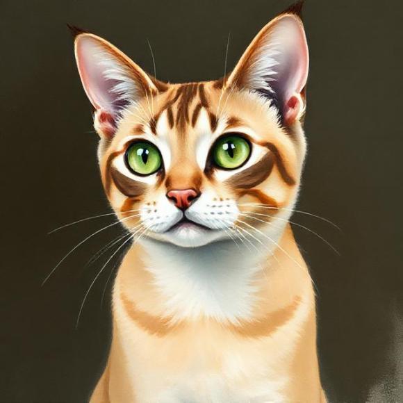Кошка Алиса с крупными зелёными глазами - воплощение нежности.